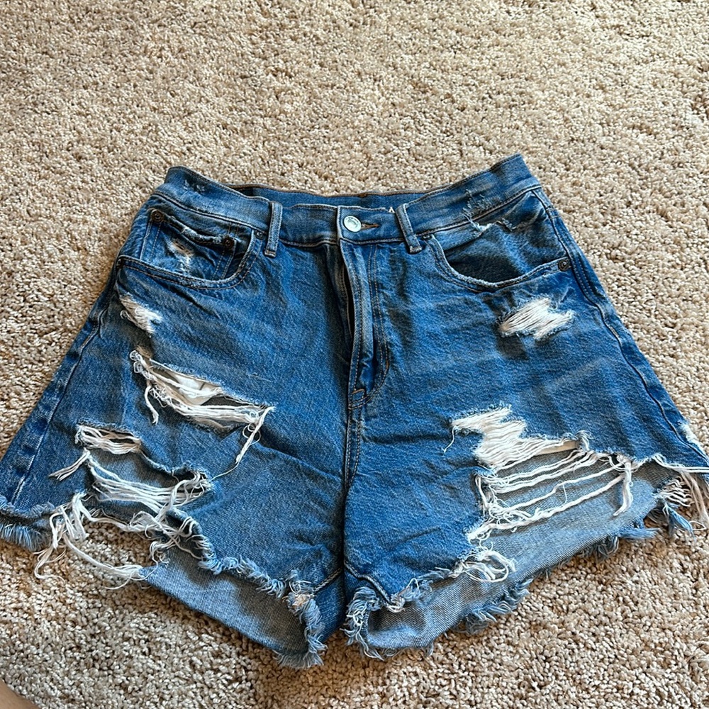 American Eagle Highest Rise 90’s Boyfriend Shorts- dark wash, size 4